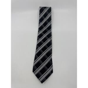 Sean John Black and Grey Striped Men's Neck Tie